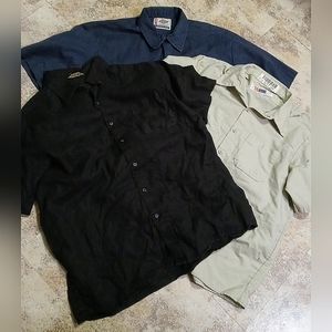 🤑5/$12 (3) Men's Short Sleeve Work Shirt Bundle Size XL
